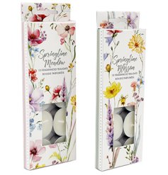 Illuminate your living space with the gentle radiance of spring-inspired tea lights
