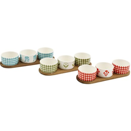 3-Piece Tapas Serving Set with Acacia Tray