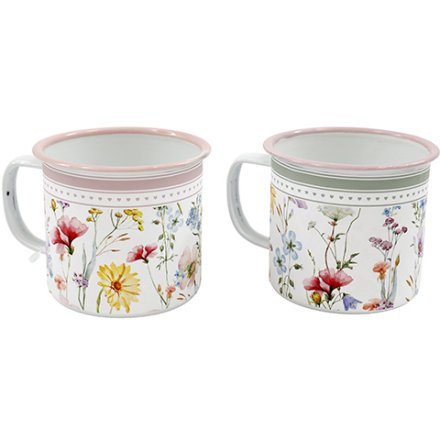 2/A Spring Floral Tin Mug - 9cm