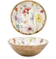 Bring the freshness of spring indoors with these charming enamelled wooden bowls