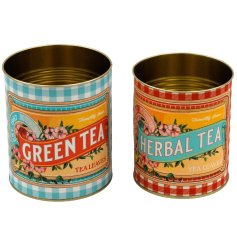 nostalgic tins perfect for storing tea bags or small kitchen essentials