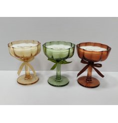 an elegant mid-century style scented glass candle