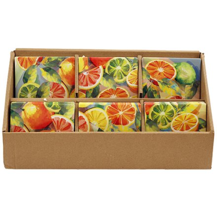 Citrus Design Coaster, 10cm