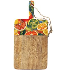 elegant chopping or serving board with a fresh, fruity design