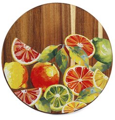 Enhance your dining space with this colourful, rotating 35cm Lazy Susan featuring a cheerful citrus motif