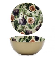 elegant metal fig-inspired serving bowl with a contemporary finish