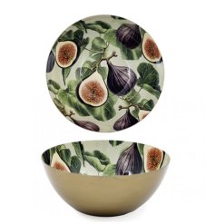 Elegant 16cm metal bowls shaped like figs, great for displaying or everyday use
