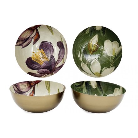 21cm Metal Flower Bowl, 2/A 