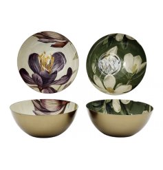 Elegant metal bowls featuring floral motifs to enhance your living space