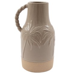 elegant coastal-inspired embossed jug with a charming rope handle