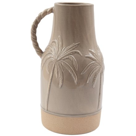 Palm Tree Embossed Vase, 25.5cm 
