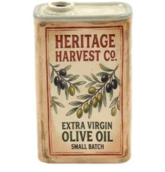 Delight in rustic elegance with this charming Olive Can Vase