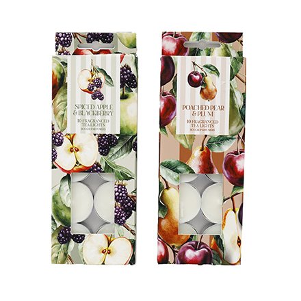 21.5cm Orchard Fruits Tea Lights, 2/A 