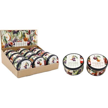 2/A Orchard Fruit Scented Tin Candle, 8cm