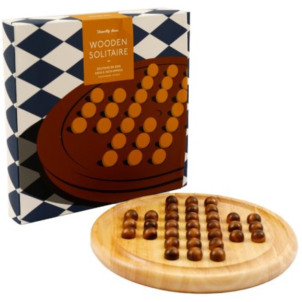 Solitaire Wooden Board Game, 26cm 