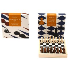 Compact and stylish mini chess and backgammon for games on the go
