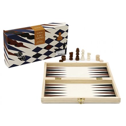 3 In1 Chess/Draughts/B-Gammon, 29cm 