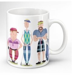 Brighten his mornings with this charming Pink Pig Golfers mug made for golf enthusiasts