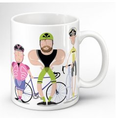 Bring a smile to your cycling moments with this charming Pink Pig Cyclists Mug