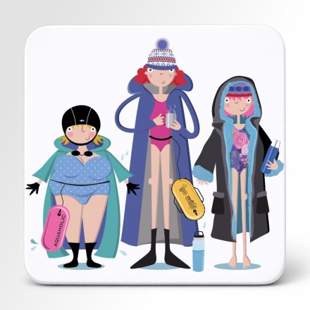Pink Pig Wild Swimmers Coaster, 10cm 