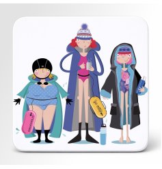 Keep surfaces dry with a charming Wild Swimmers coaster from Pink Pig