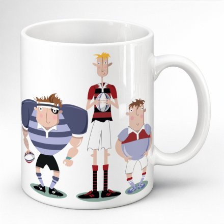 9.5cm Pink Pig Rugby Mug