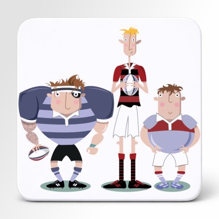 Pink Pig Rugby Coaster, 10cm 