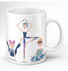 Begin your morning with serenity and cheer using our delightful Pink Pig Yoga Mug