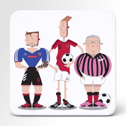 Pink Pig Football Coaster, 10cm 