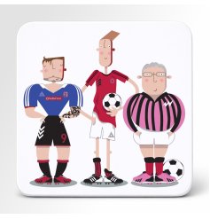 Stylish and sturdy football-themed coaster to protect your surfaces