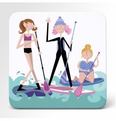 Charming multi-colour coaster perfect for paddling through your drinks in style