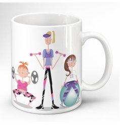 Enjoy your favourite beverage with a cheerful Pink Pig gym design that inspires and uplifts