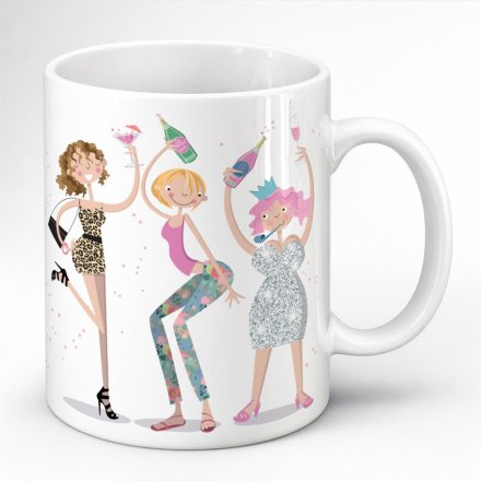 9.5cm Pink Pig Party Girls Mug