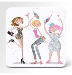 Brighten up your party with this playful multi-coloured coaster for girls