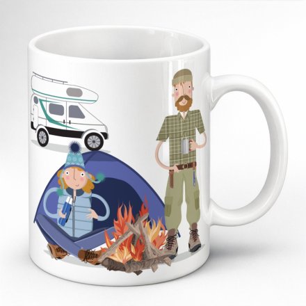 9.5cm Pink Pig Happy Campers Mug