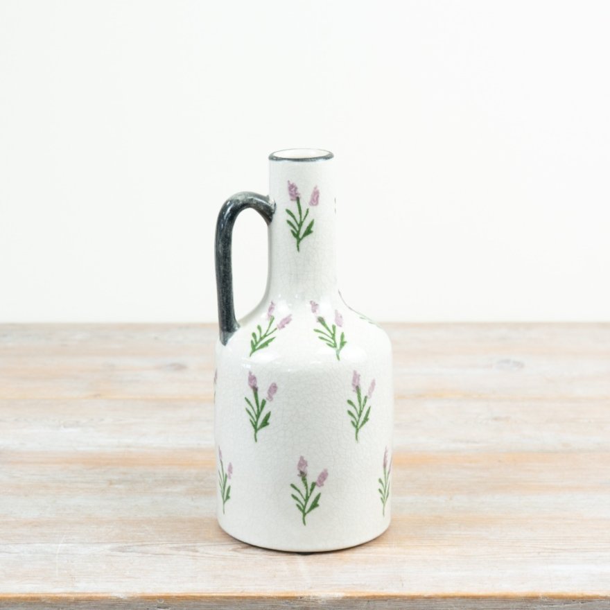 Lavender Pattern Jug Vase, 26cm