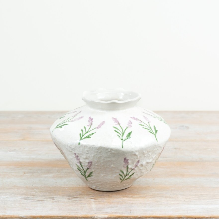 Crackle Lavender Flower Vase, 22.5cm