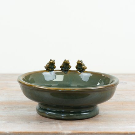 Bird Feeder with Three Frogs, 26cm 