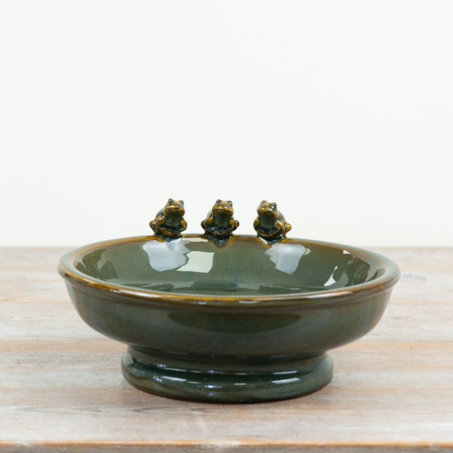 26cm Bird Feeder with Three Frogs