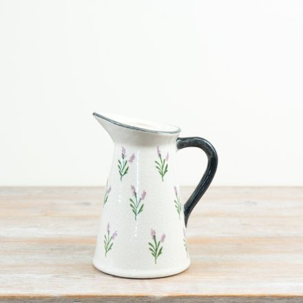 a charming crackle effort lavender design jug vase 