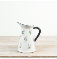 a charming crackle effort lavender design jug vase 