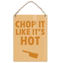 Add a dash of cheeky charm to your kitchen with this metal dangler sign