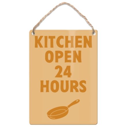 9cm Kitchen Open 24 Hours Dangler Sign