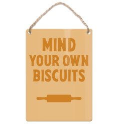 Witty little metal sign to bring a dash of fun and personality to your kitchen space
