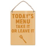 Cheeky metal dangler sign to add humour and charm to any kitchen space