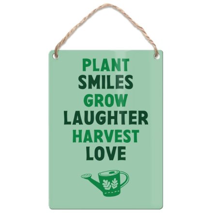 9cm Plant Smiles Grow Laughter Harvest Love Dangler Sign