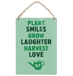 Add a touch of happiness and positivity to your plants with this charming mini metal dangler
