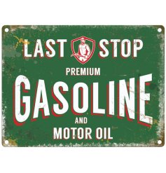 A lively forest green retro sign with a touch of humour