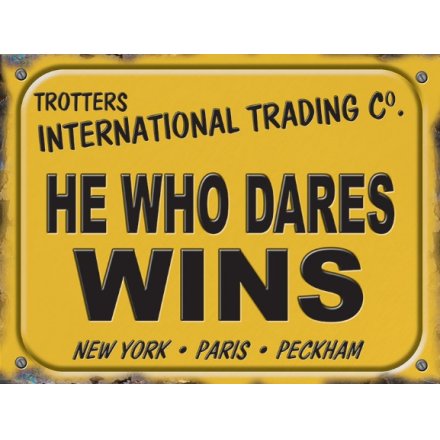 20cm He Who Dares Wins Metal Sign