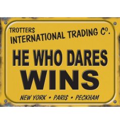 Vibrant and spirited metal sign inspired by Only Fools and Horses, ideal for brightening up any room